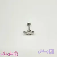 پیرسینگ گوش استیل نقره ای رنگ مدل چهار برگ کد 229