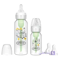 شیشه شیر طلقی 2 عددی باریک طرحدار 250 و 120میل دکتر براونز DR.BROWNS