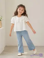 شومیز یقه گیپور آستین کوتاه