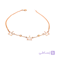 دستبند طلا زنانه لیزری تاج wb1393