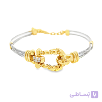 دستبند طلا زنانه فردی دولاین دورنگ wb1388