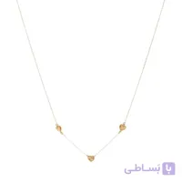 گردنبند طلا زنانه با زنجیر حلقه‌ای فلامینگو مدل قلب تراش wn1398