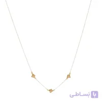 گردنبند طلا زنانه با زنجیر حلقه‌ای فلامینگو مدل پروانه تراش wn1415