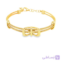 دستبند طلا زنانه لاکت دو لاین wb1390