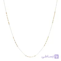 گردنبند طلا زنانه با زنجیر حلقه‌ای فلامینگو مدل پولکی wn1410
