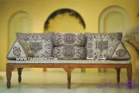 ست 7 تکه پشتی سنتی ترمه طرح شقایق کرم برند آرمینه