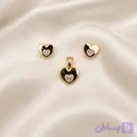 نیم ست قلب تخت نگین دار ژوپینگ بدون زنجیر