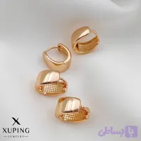 گوشواره ژوپینگ طلایی زنانه | مدل ساده و خاص با قفل کلیپسی