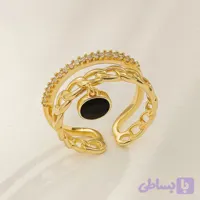 انگشتر ژوپینگ طرح زنجیری و آویز (فری سایز)