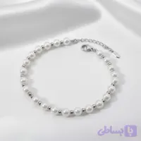 دستبند ژوپینگ مرواریدی سفید سیلور