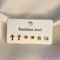 پک گوشواره استیل طلایی کد 01
