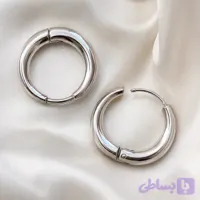 گوشواره ساده پهن سایز کوچک سیلور