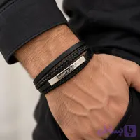 دستبند چرمی 4لاین مونت بلانک اسپرت مردانه قفل سگک دار