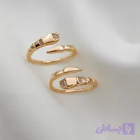 انگشتر طرح مار نگین‌دار – الهام‌گرفته از کالکشن Serpenti بولگاری
