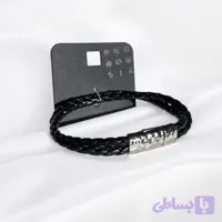 دستبند چرمی بافت مردانه برند SIX مدل Hammered Magnetic – مشکی مات(مراقبتی)