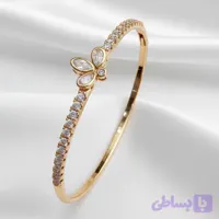 بنگل ژوپینگ طرح شکوفه سه برگی طلایی