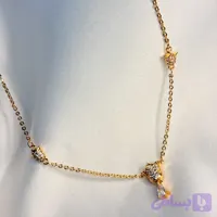 گردنبند گل لاله نگین دار استیل طلایی برند CM