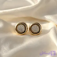 گوشواره دایره ای نگین دار میخی ژوپینگ