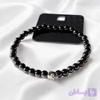 دستبند مهره‌ای دارک با آویز اسکلت (برند SIX)