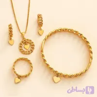 سرویس کامل ژوپینگ طرح بافت زنجیری با آویز قلب