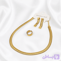 سرویس ماری طلایی (گوشواره، گردنبند، انگشتر)