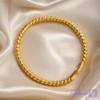 بنگل طلایی توپی تراش خورده استیل