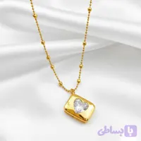گردنبند ژوپینگ طرح پاکت نامه و قلب نگین‌دار