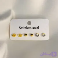 پک گوشواره استیل طلایی کد 06