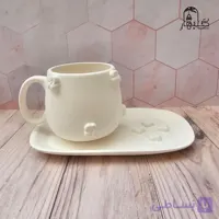 لیوان و زیرلیوانی آلبالو سرامیک خام