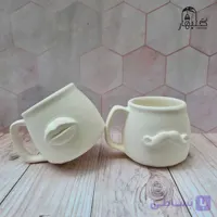ماگ فرانسه طرح برجسته سرامیک خام