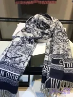 شال موهر دیور جنگل سرمه ای dior