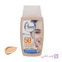 کرم ضدآفتاب بژ طبیعی دور چشم و صورت پیکسل SPF35 مناسب انواع پوست حجم 50 میلی‌لیتر