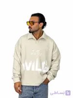 بلوز کبریتی یقه‌دار مردانه طرح WILD کرم