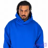 هودی ساده آبی مردانه دورس سه نخ خار خورده