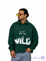 بلوز کبریتی یقه‌دار مردانه طرح WILD سبز