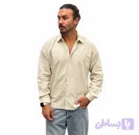 پیراهن اسلپ آستین بلند نخی مردانه