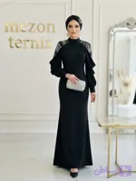 ماکسی مجلسی مشکی زنانه ترنیس _ کد ۴۳۵