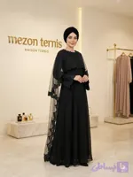 ماکسی مدل کلوش حریر دنباله دار _ کد ۳۵۷