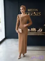 ماکسی مجلسی زنانه ترنیس مدل یقه نامتقارن _ کد ۴۳۸
