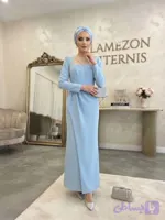 ماکسی مجلسی آبی پاستیلی زنانه ترنیس _ کد ۴۳۶