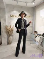 کت و شلوار شاین زنانه با تاپ پلنگی _ کد ۱۶۰