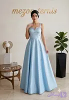ماکسی مجلسی بندی آبی روشن مزون ترنیس _ کد ۴۰۹