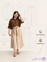 الگوی آماده خیاطی زنانه ست شومیز ودامن ترند شیک و زیبای آدرینا
