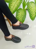 کفش طبی زنانه با پد خارپاشنه مدل بندی لئون