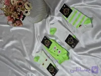 جوراب زنانه طرح میکس سبز نخ ایرانی 12جفتی کد:۱۱۳