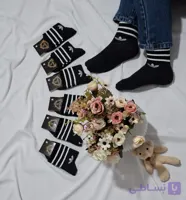جوراب زنانه نیم ساق طرح آدیداس نخ ایرانی 12جفتی کد:۱۱۷