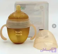 برث می شیشه شیر سیلیکونی دسته دار 150 میل