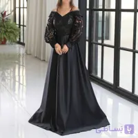 پیراهن مجلسی دکلته و کلوش. جنس چمنی و ساتن امریکایی. 38 تا 46.