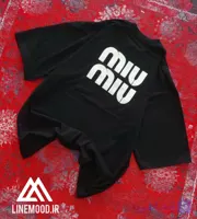 تیشرت باکسی مردانه miu miu مشکی پارچه catch سوپر پنبه _ 10105