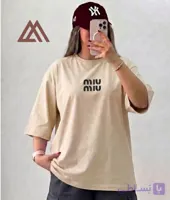 تیشرت باکسی زنانه miu پنبه در رنگبندی _ 10109